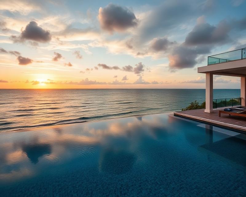 Beachfront villa with infinity pool